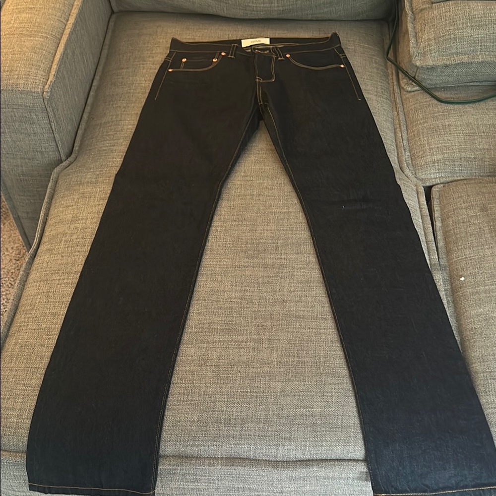 Simon Spurr straight leg jeans.